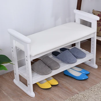 

Simple solid wood shoes bench Shoe cabinet storage storage shoe bench sofa European style stool test shoes stool