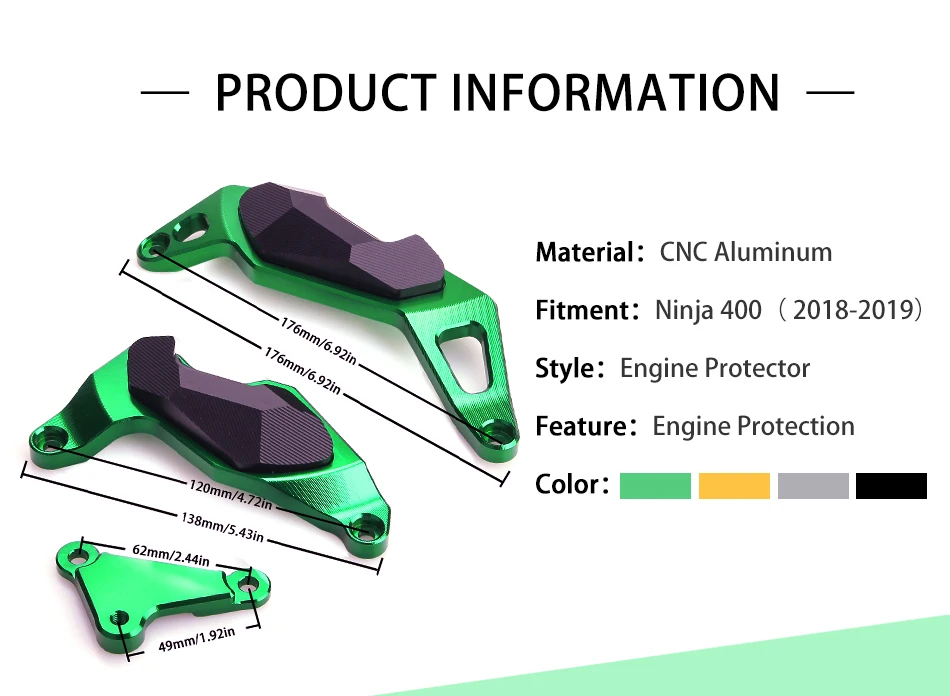 Детали защиты двигателя для Kawasaki NINJA400 от до Краш колодки Рамка аксессуары для мотоциклов ниндзя 400 Защита для мотоцикла