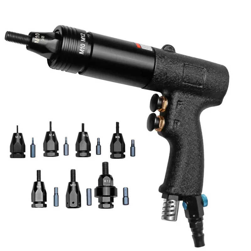 

M3/M4/M5/M6/M8/M10/M12 Pneumatic Riveters Nut Gun Pneumatic Riveting Gun Pull Nut Automatic Air Riveter Nut Gun Tool