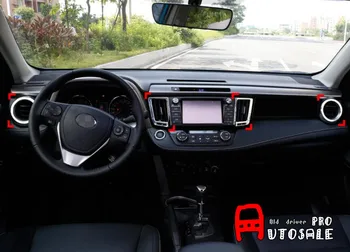 

Free Shipping Matt ABS Chrome Interior Middle Console Air Vent Outlet Cover Trim 4pcs For Toyota RAV4 2016 2017