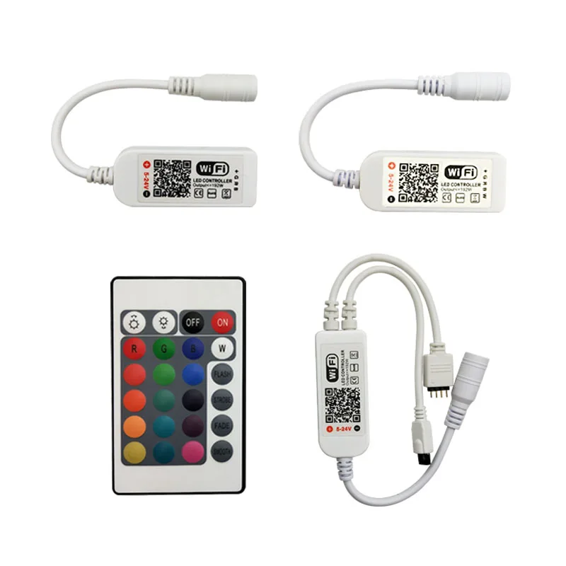 DC 5 24V Мини WIFI RGB/RGBW Светодиодная лента контроллер музыки от Amazon Alexa Google домашний