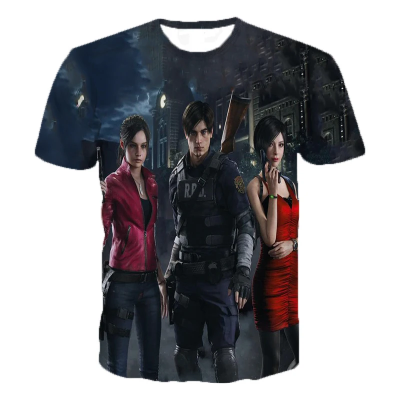 

New Arrival Game Men Women 3D T Shirt Resident Evil 2 Remake Print Unisex 2019 Spring Summer Fashion Casual Top T-shirt 2XS-5XL