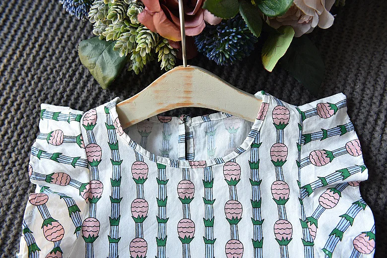 Roupas das Meninas Conjunto de Roupas 2 3 4 5 6 7 8 Ano 2019 Verão Novo Casual Crianças Abacaxi Impresso Tops Calções 2 Pcs se Adapte às Crianças 11 2 3 4 5 6 7 8