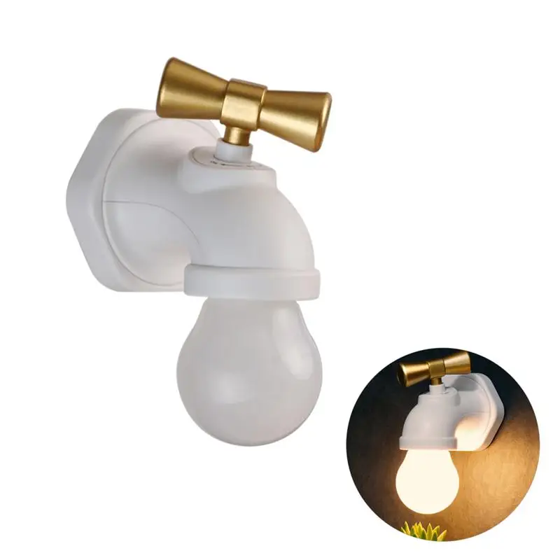 Faucet Type Voice Control LED Night Lamp USB Rechargeable Tap Night