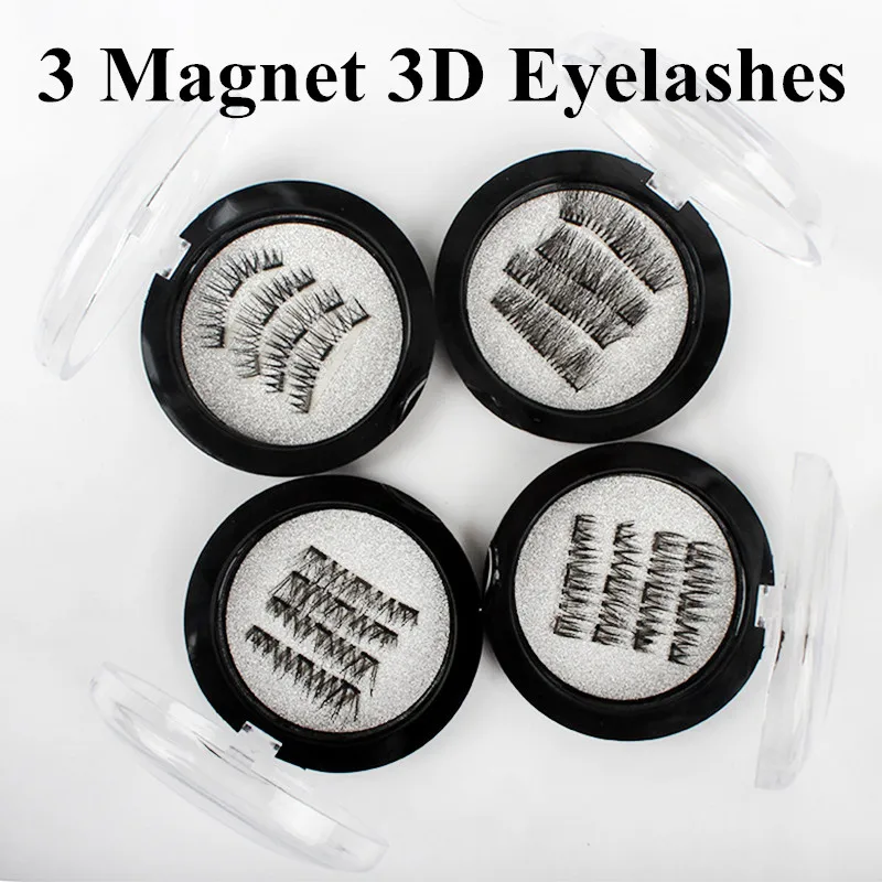 3 магнит 3D накладные ресницы на магнитах ручной работы Магнит Магнитные ресницы натуральные накладные ресницы Магнитный глаз Макияж