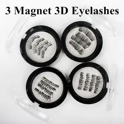 3 магнит 3D накладные ресницы на магнитах ручной работы Магнит Магнитные ресницы натуральные накладные ресницы Магнитный глаз Макияж
