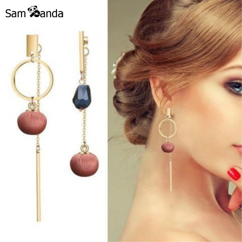 

Unique Alloy Round Blue Long Tassel Big Dorp Earrings For Women Geometric Vintage 2019 Earing Statement Dangle Fashion Jewelry