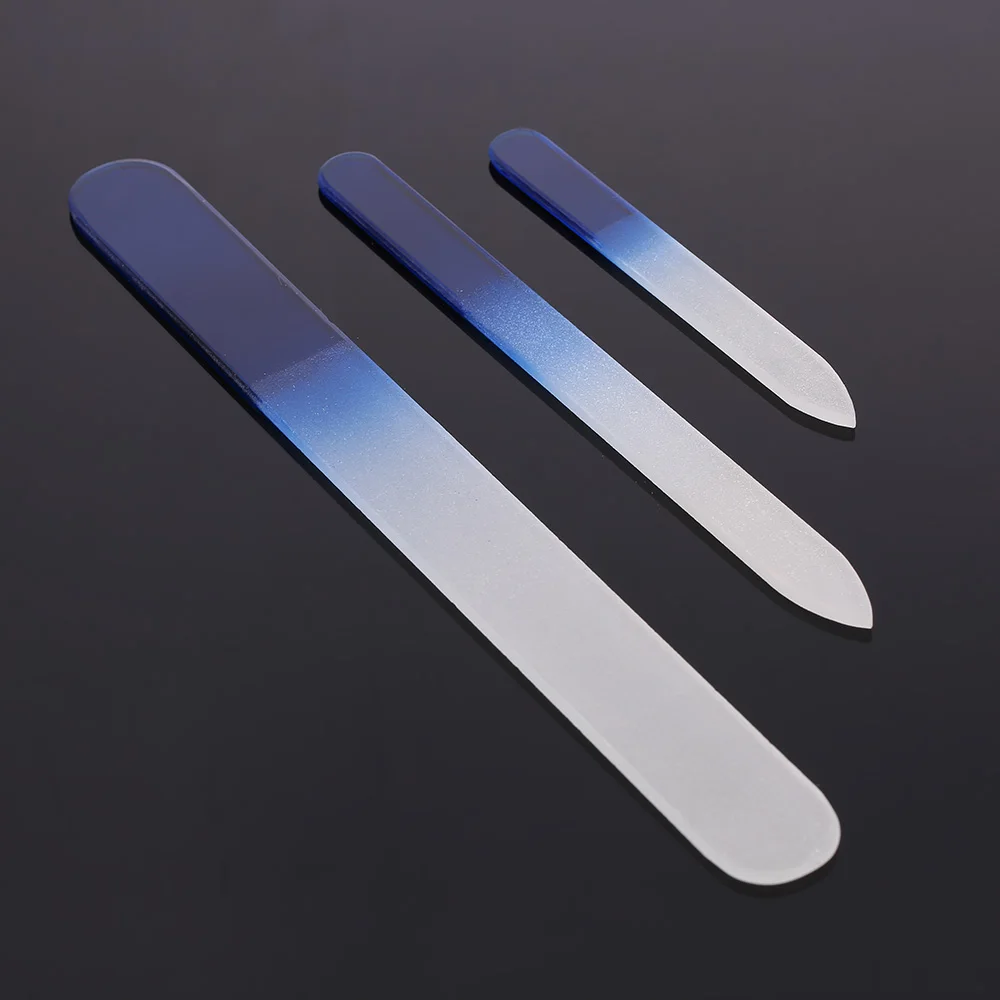 3pcs set 3 kinds size glass nailefiles Professional Glass Nail Files Polishing Tools Spray Color Glass