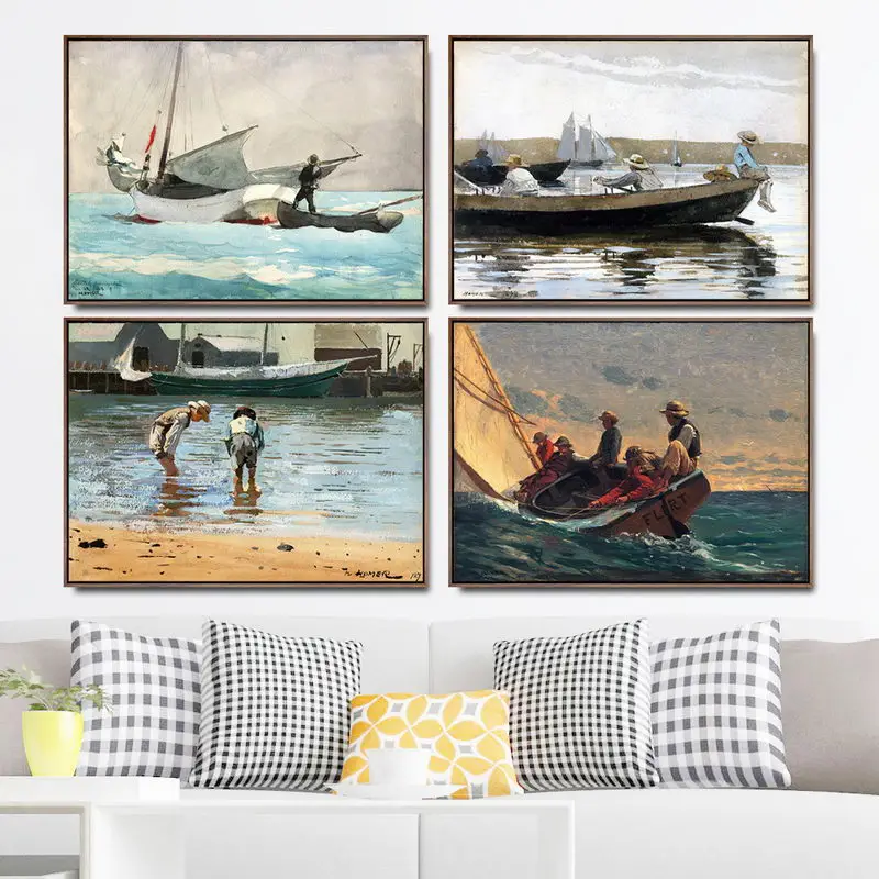 홈 인테리어 아트 벽 사진 fro 거실 포스터 인쇄 캔버스 회화 미국 winslow homer 경치