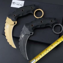 Karambit Ножи D2 Сталь Sharp Отдых на природе Выживание Тактический карманный нож Мини Подвесные ножи мульти переносной ежедневный спасательный инструмент высокое качество