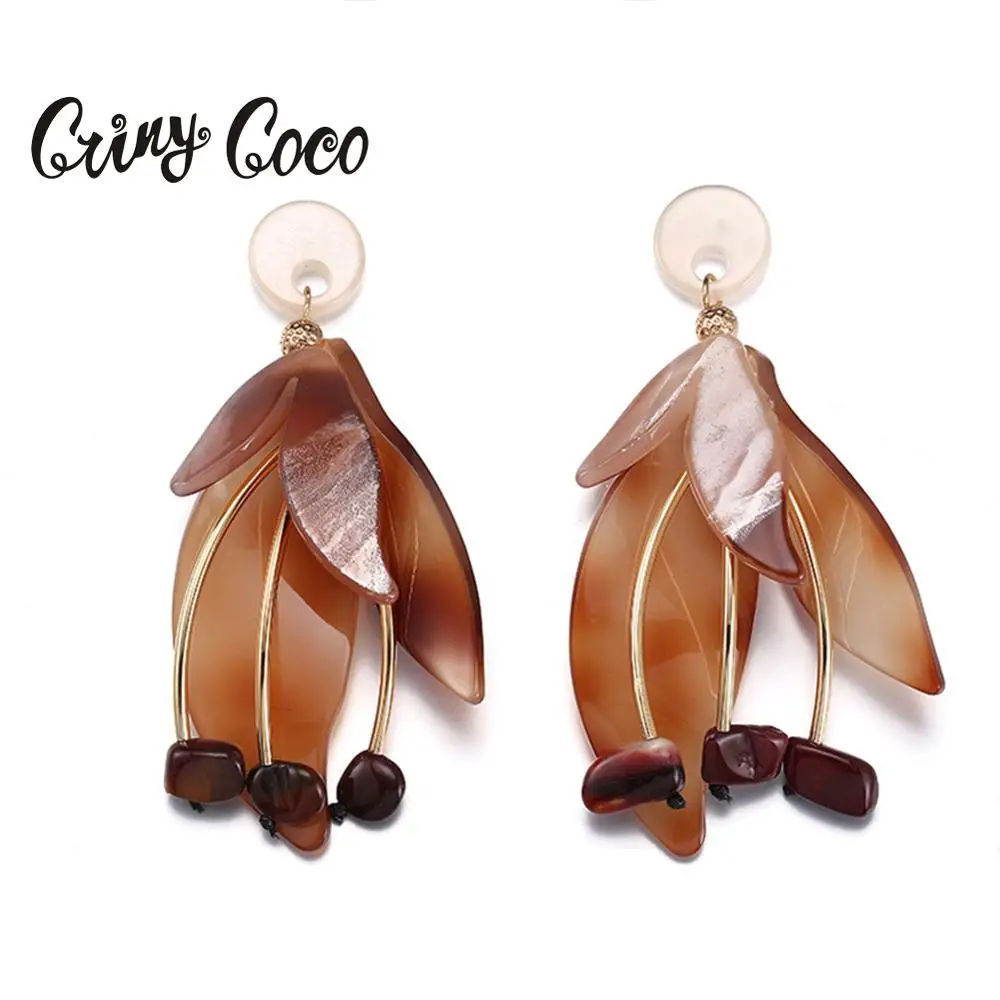 Cring Coco акриловые серьги в виде цветов женские большие висюльки Висячие ювелирные