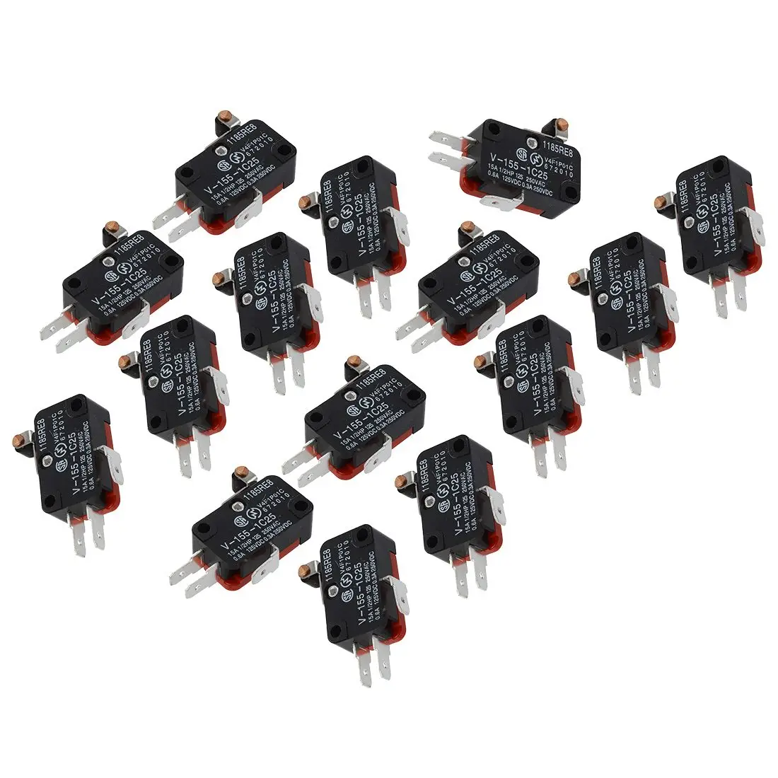 

15 Pcs Micro Limit Switch Short Roller Lever Arm SPDT Snap Action LOT