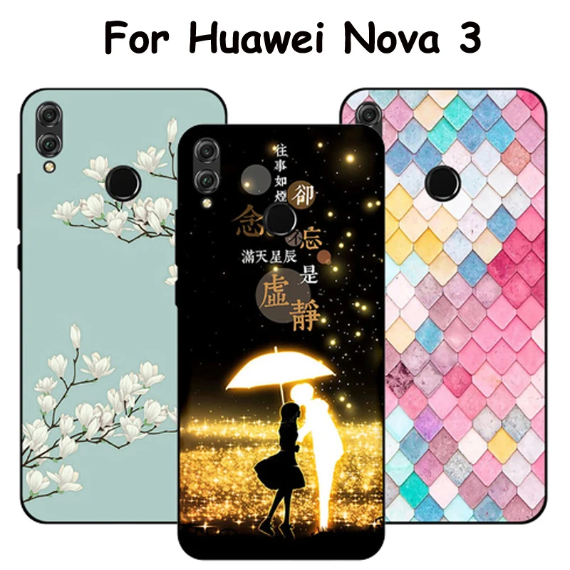 Чехлы 6 3 дюйма для Huawei Nova чехол телефона силиконовый цветной накладка с принтом