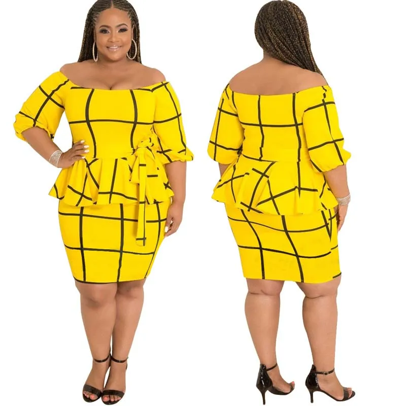 Африканская одежда 2019 сексуальное элегантное платье-карандаш с вырезом лодочкой для женщин плюс размер облегающее Бандажное платье с