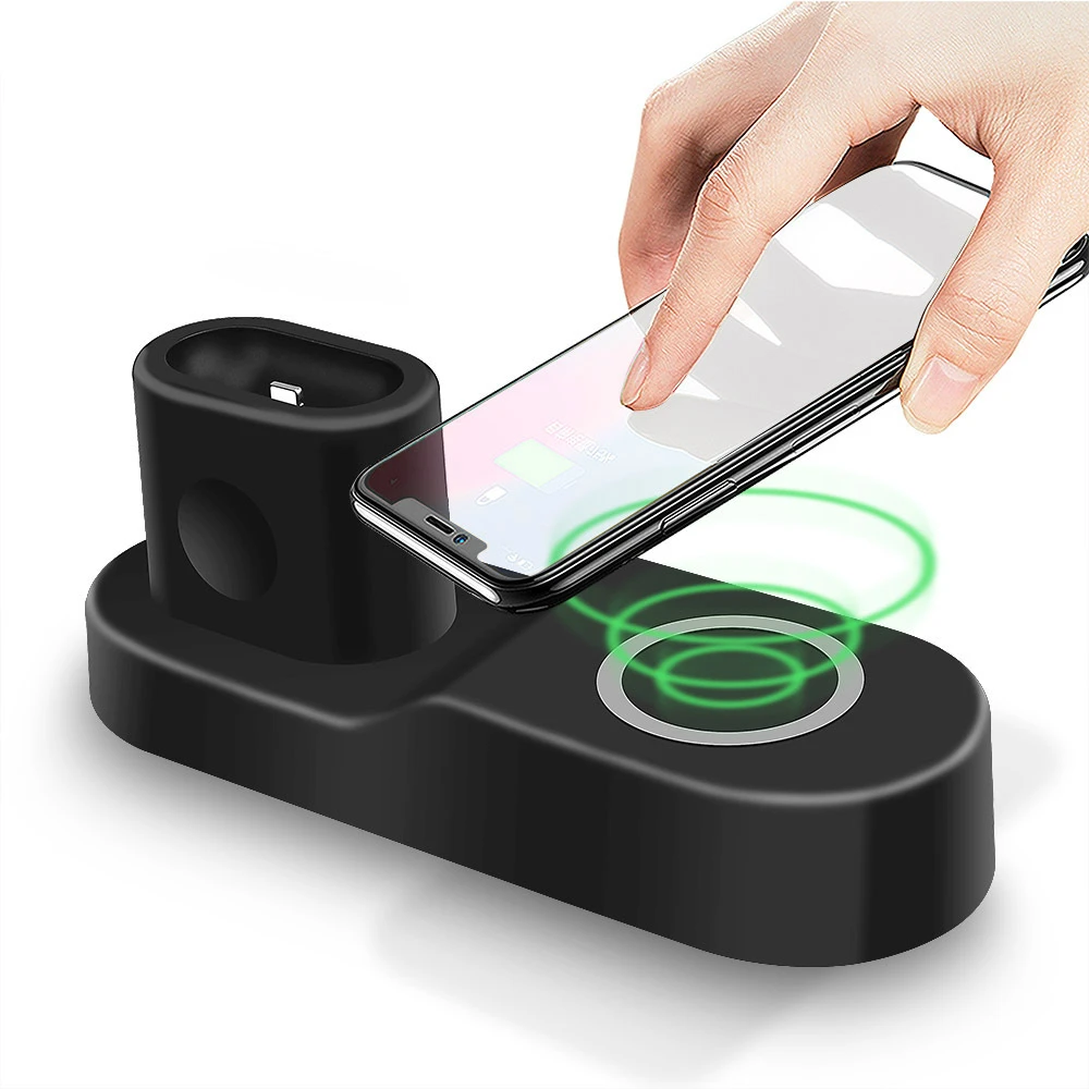 4 в 1 Беспроводной коробка зарядное устройство для Apple watch 2 3 iphone X Xs Max Airpods usb