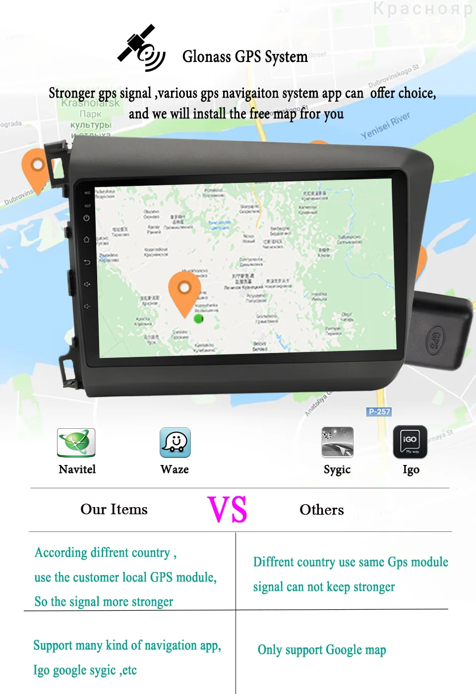 Sale 2Din Android 9.1 RAM 4GB DSP 10.1" Car Radio Stereo For Honda Civic 2012 2013 2014 2015 GPS Touch screen Multimedia Player 9