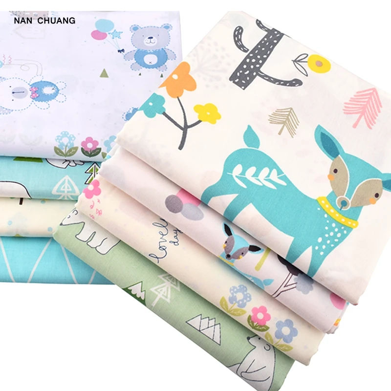 

Nan Chuang 8Pcs/Lot Cartoon Series Twill Fabric Tissule Cloth DIY Fat Quarter Sewing Quilting Material Bundle For Baby&Children