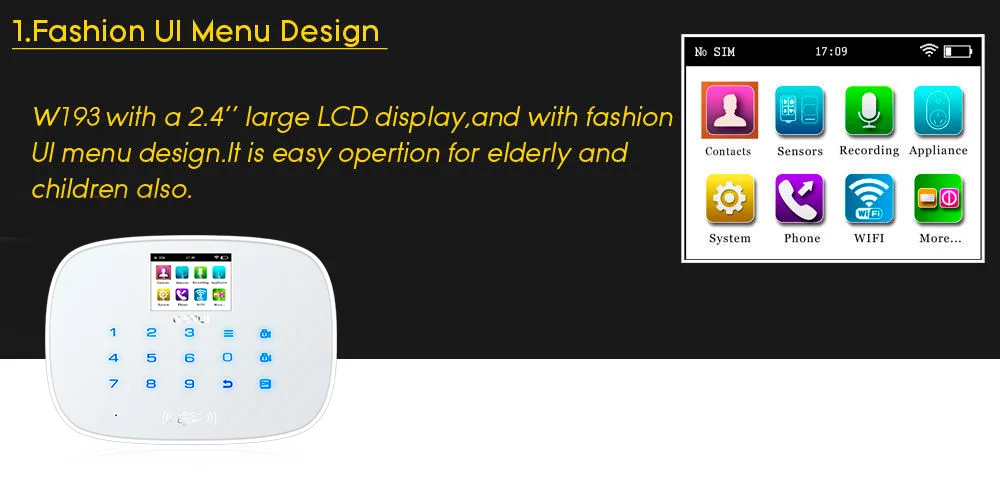 KERUI W193 3g PSTN ЖК-умные системы сигнализации безопасности дома Alarma Радиочастотная Идентификация gsm IOS Android приложение управление беспроводной