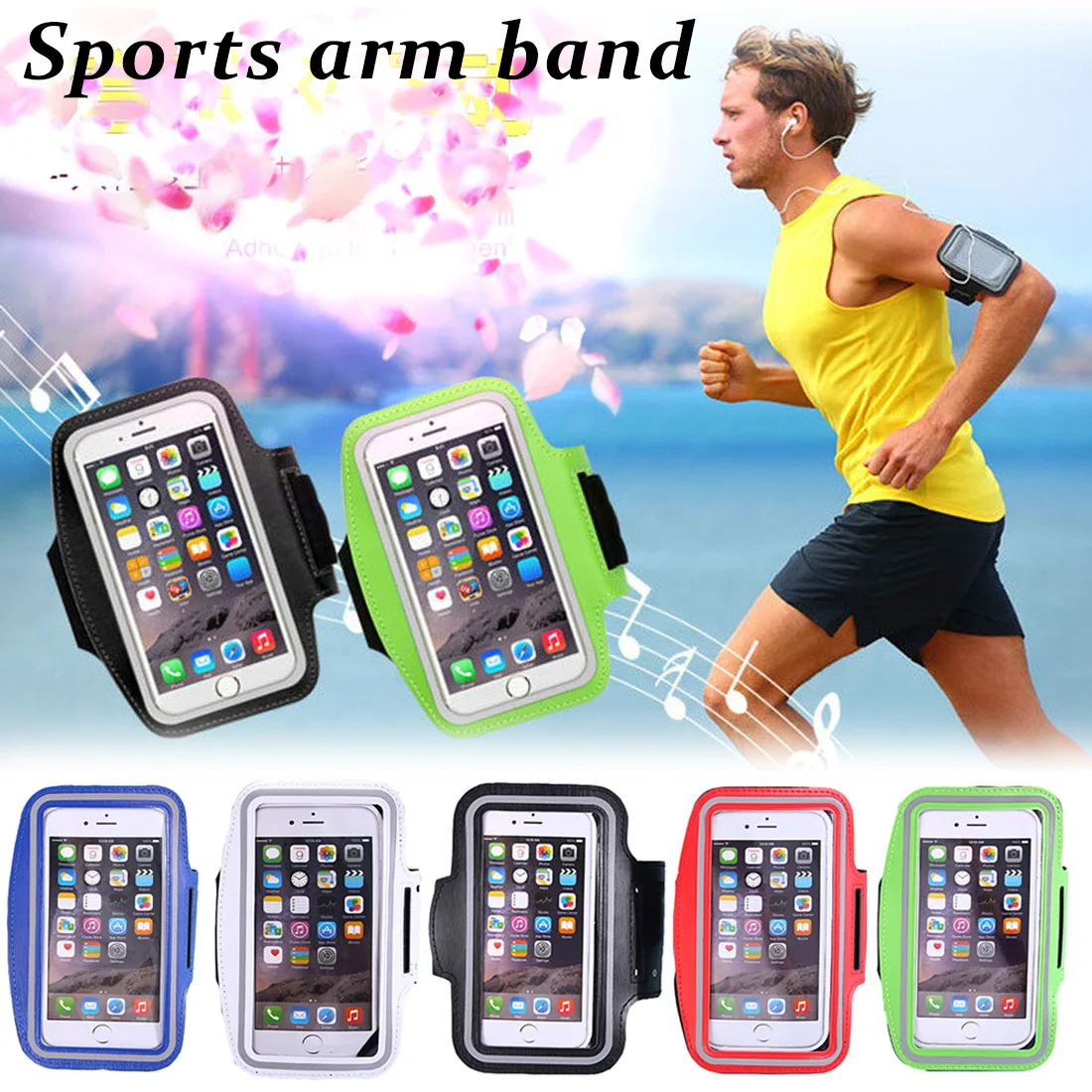 For iPhone X 8 7 6 6s Sports Running Arm Band Cell Phone Holder Pouch