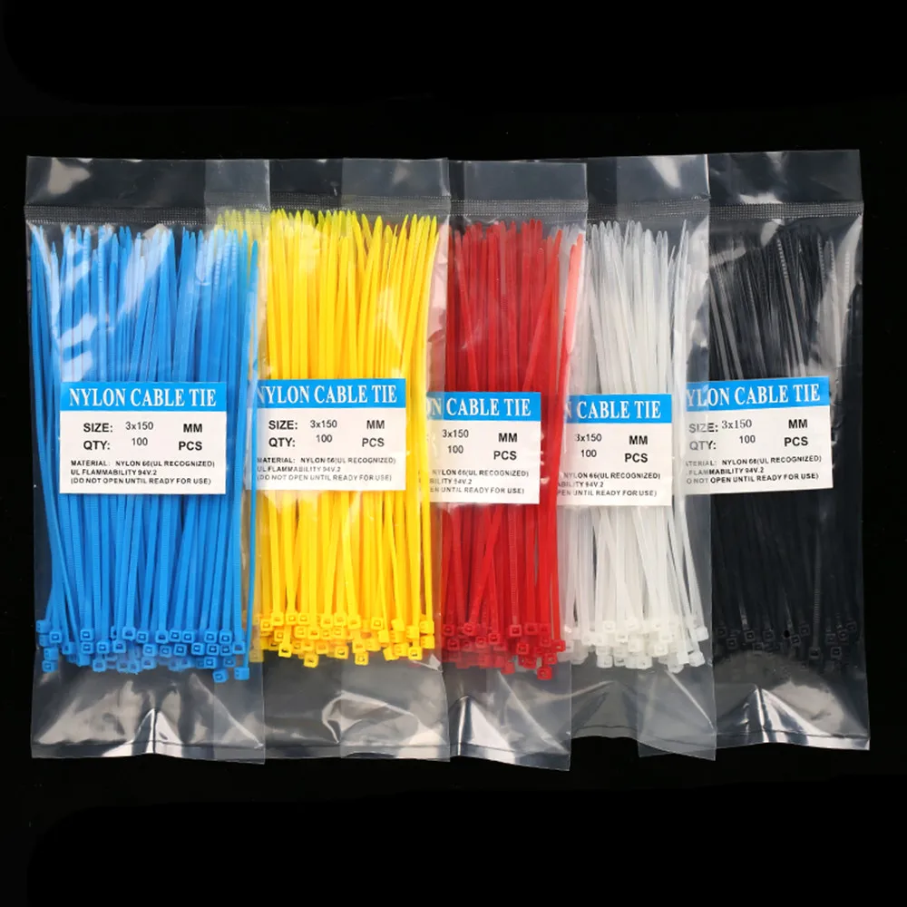 100pcs bag Colorful 3X150MM Self Locking Plastic Nylon Wire Zip Ties 100pcs bag Colorful 3X150MM Self Locking Plastic Nylon Wire Zip Ties
