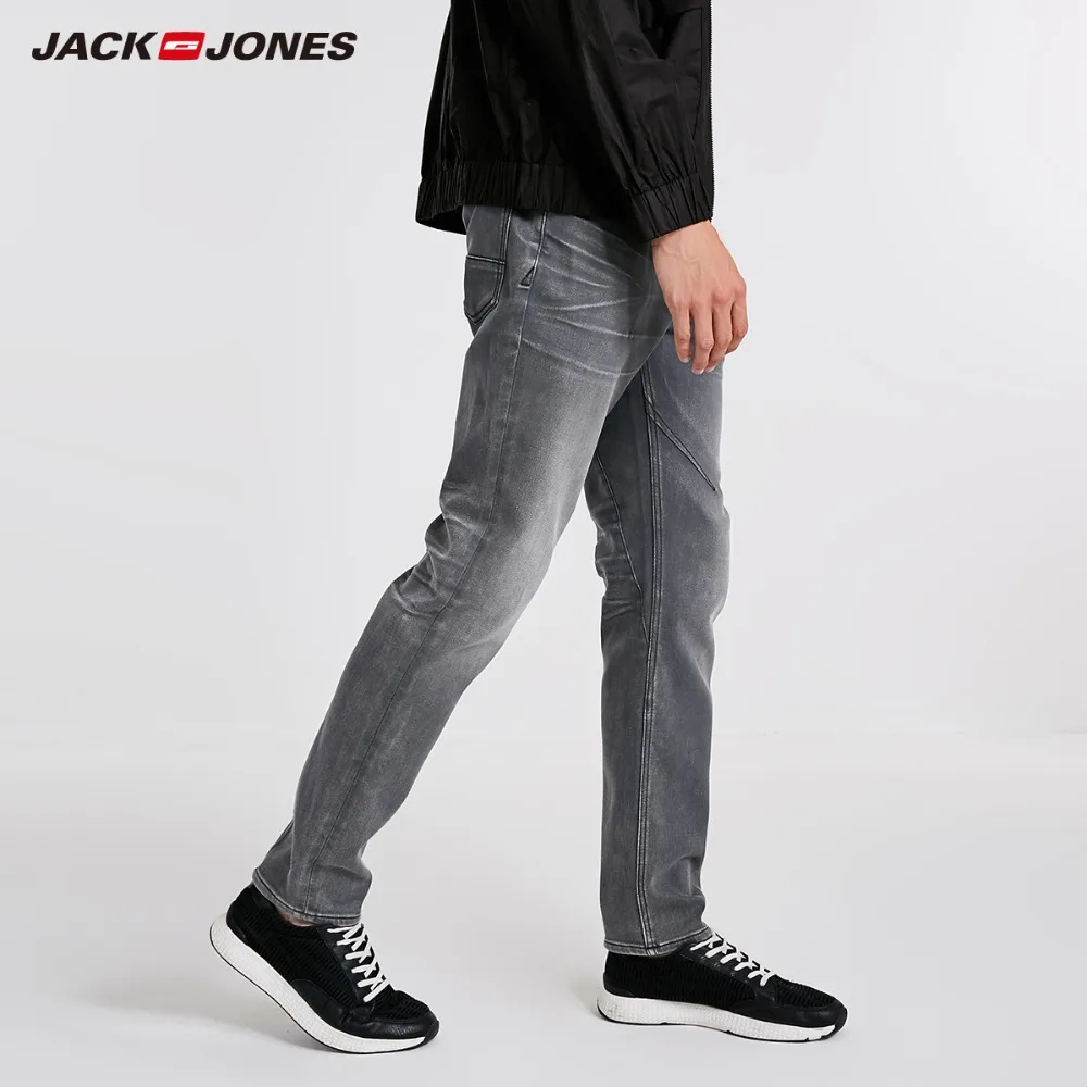 JackJones мужские Стрейчевые хлопковые повседневные джинсы с потертостями мужские повседневные байкерские мужские джинсы деним Стрейчевые брюки J | 218332550