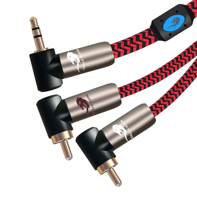 1/8'' Stereo Jack 3.5mm Male to Dual RCA Male Audio Cable For iPhone