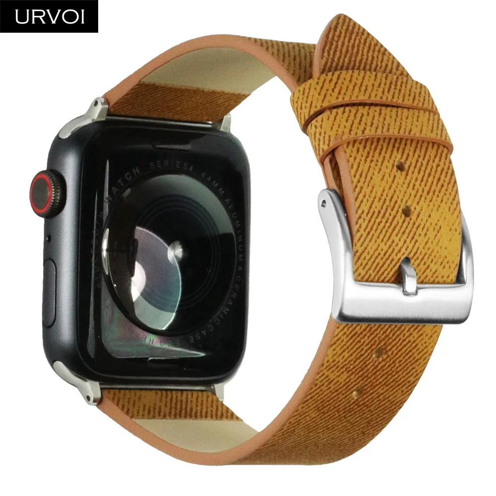 URVOI ремешок для apple watch band series 5 4 3 21 искусственная кожа наручный для iwatch Удобный прочный дизайн с пряжкой 38 42 40 44 мм