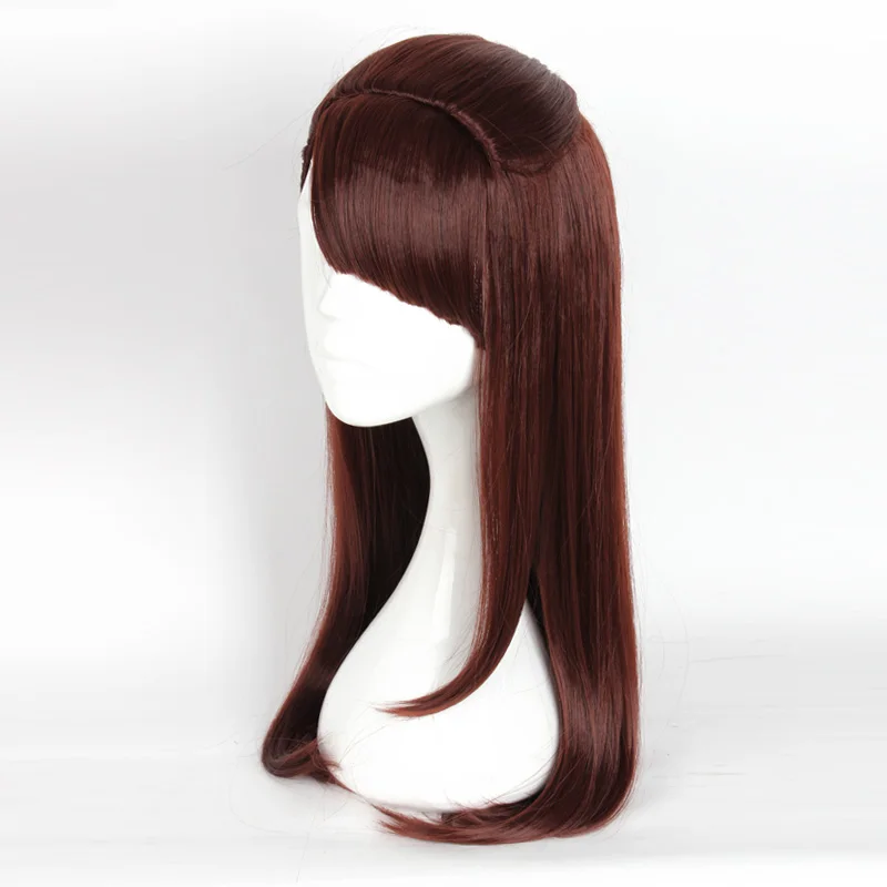Mcoser 65 см длинные прямые волосы красное вино Цвет Косплэй парик синтетические 100% Высокое Температура Волокно волос wig-653b