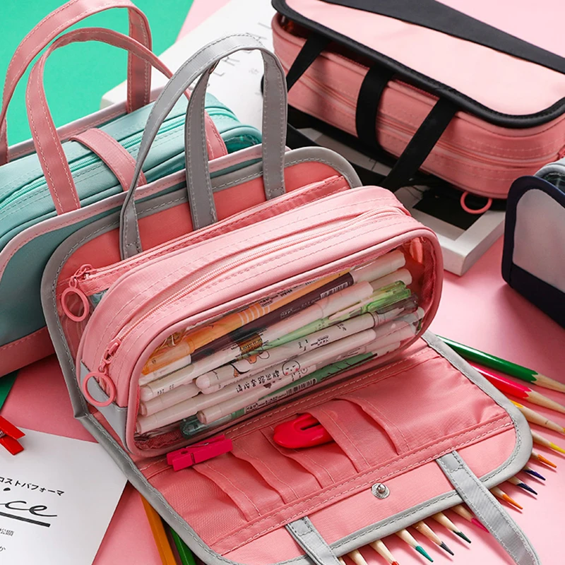 

Multifunctional Pencil bag Waterproof oxford choth Detachable Pen bag For School pencil Case Cosmetic case etui wash bag