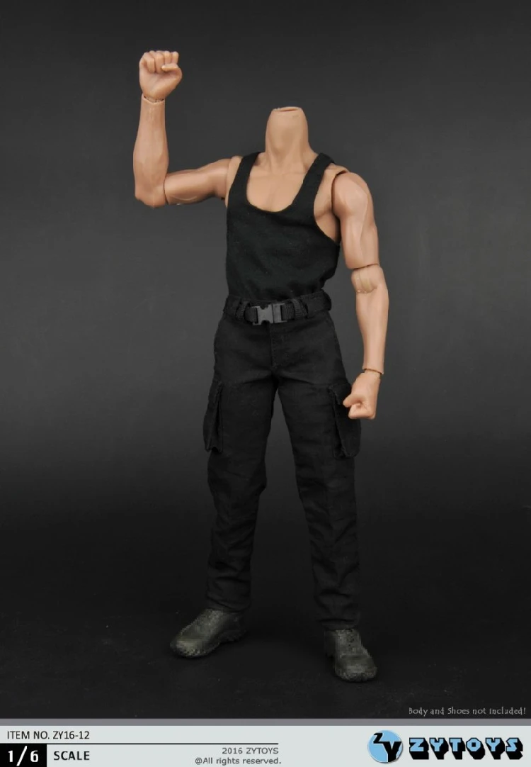 Lukcytoy 1/6 черная жилетка Рэмбо Stallone боевые брюки Одежда для 12 дюймов фигурка кукла модель L50 коллекция солидер игрушки