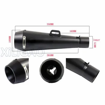 

51mm Universal Motorcycle Exhaust Mufflers Pipe GY6 Scooter Dirt Bike Exhaust FOR Honda CBR1000 Yamaha R6 Exhaust YA008