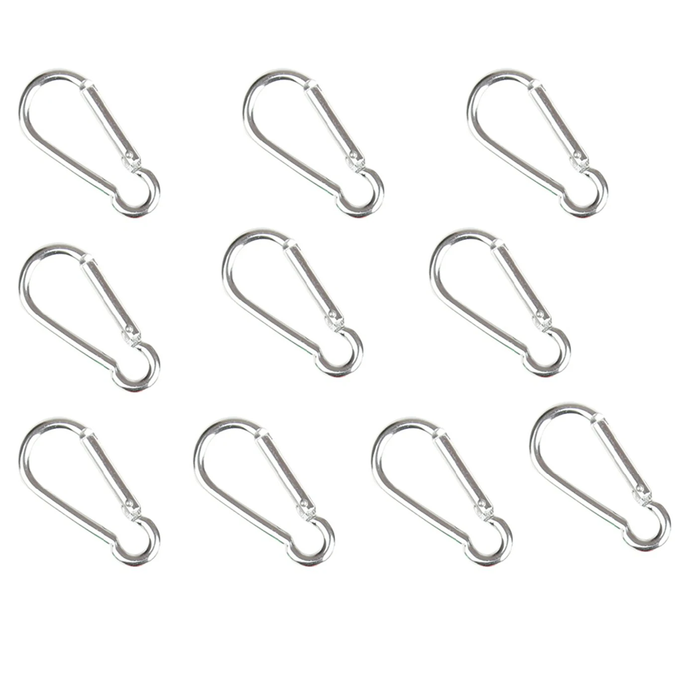 

10 Silver S Carabiner Camp Spring Snap Clip Hook Keychain Keyring