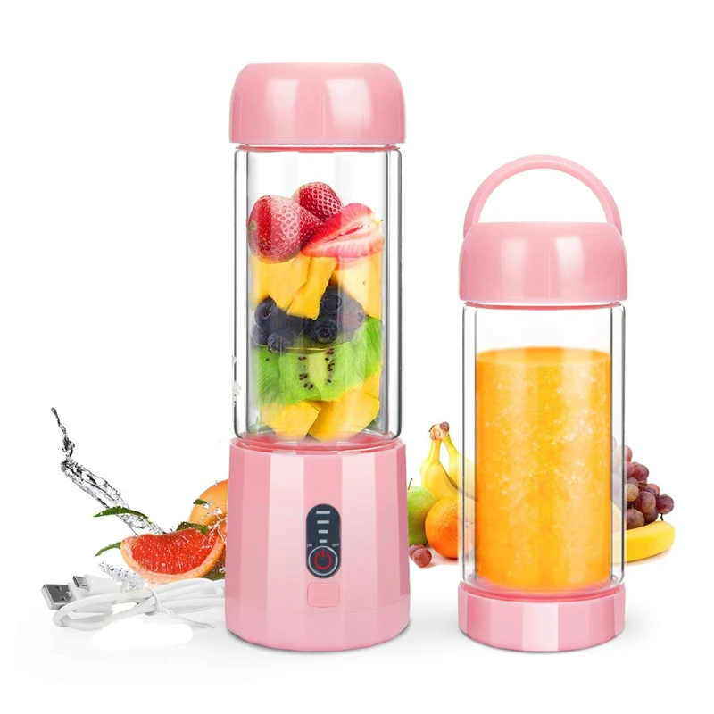 Personal Portable Blender With 480Ml Travel Bottle,Served Smoothie Blender Six Blades In 3D Superb Mixing Personal Size Mixer
