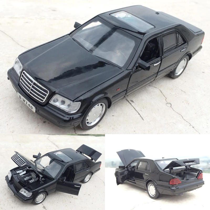 

High simulation 1:32 Scale 1993 Classic W140 Alloy Diecast Model Car Pull Back Light Sound Toys Collection Free Shipping