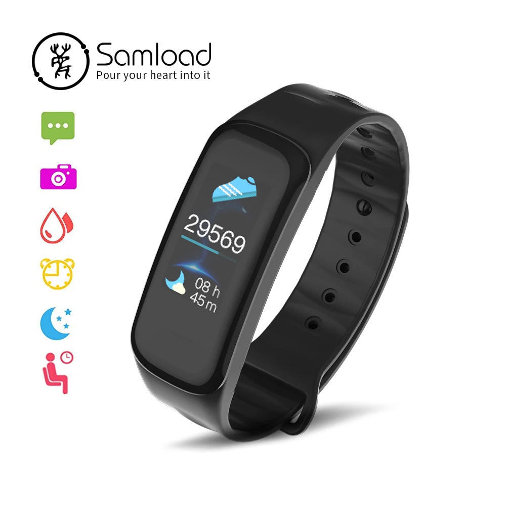 

Samload sport Smart bracelet Color Touch Screen Fitness Tracke Blood Oxygen Wrist iP67 Band 3 For Xiao Mi Android Apple iPhone X