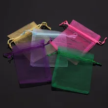 25pcs 7x9 9x12cm Mixedcolor Drawstring Jewelry Organza Bags Pouch Wedding Birthday Gift Bags Jewelry Package Christmas gift bag