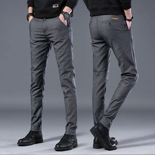 Pantalones informales elásticos para hombre,Pantalón ajustado,chino,a cuadros #gery zm395 Pantalones informales elásticos para hombre,Pantalón ajustado,chino,a cuadros #gery zm395