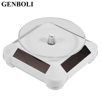 

110*110*50mm Solar Showcase Automatic Rotating Stand 360 Turntable For Necklace Bracelet Watch Display for Dropshipping