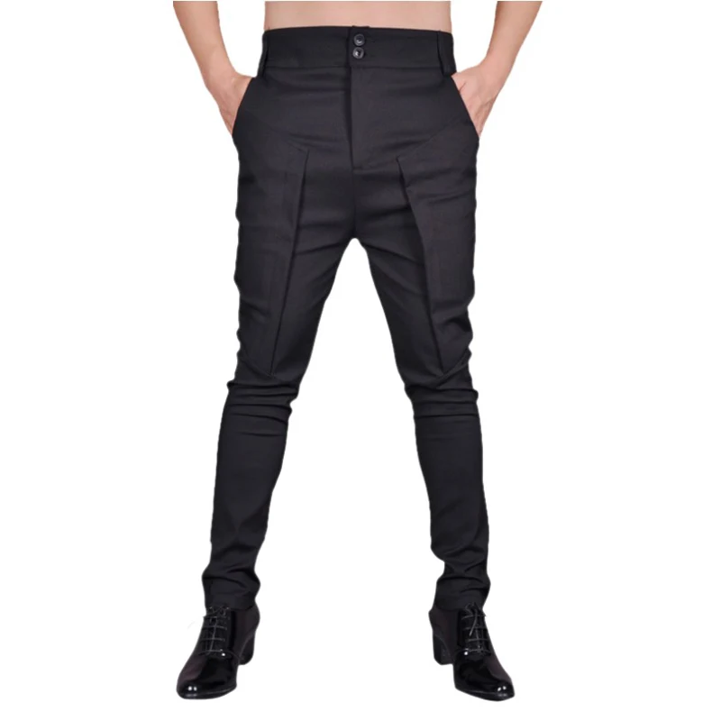 

Hair stylist summer trousers pants new list stretch male high top hip hot Korean casual tight feet tide harem pants