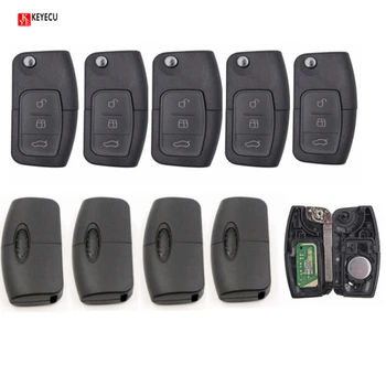 

KEYECU 10PCS Remote Key Fob 3 Button 433MHz With 4D60 Chip for Ford Focus Monde Fiesta Galaxy C/S Max Uncut HU101 Blade
