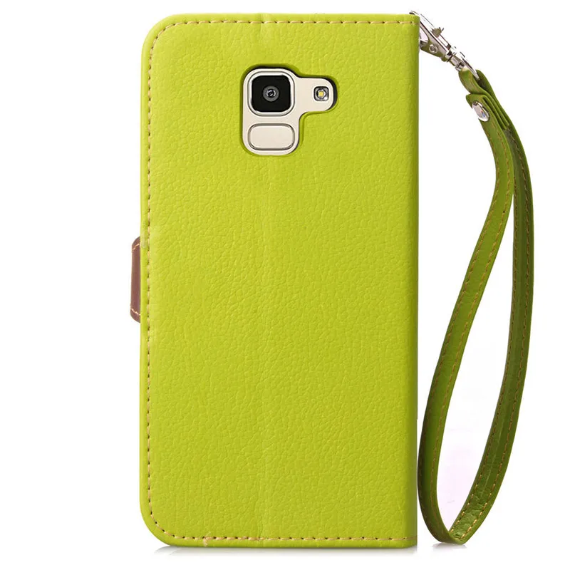 Кожаный чехол книжка с откидной крышкой для samsung Galaxy J4 J6 2018 Capa в виде книжки