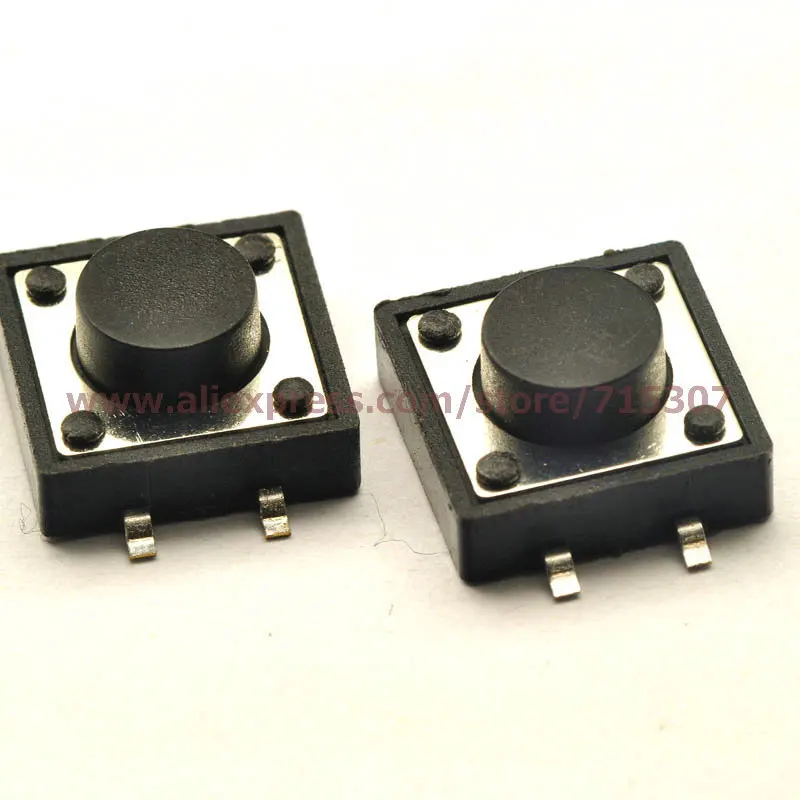

PHISCALE 20pcs 12*12*6/12x12x6MM touch button switch import shrapnel smd 4pin