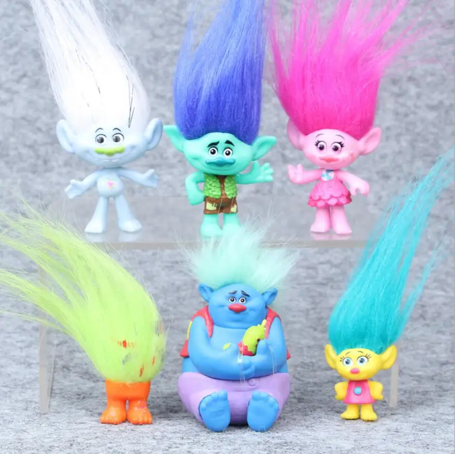 6Pcs/Set Trolls Action Toys Branch Critter Skitter Figures 2017 New