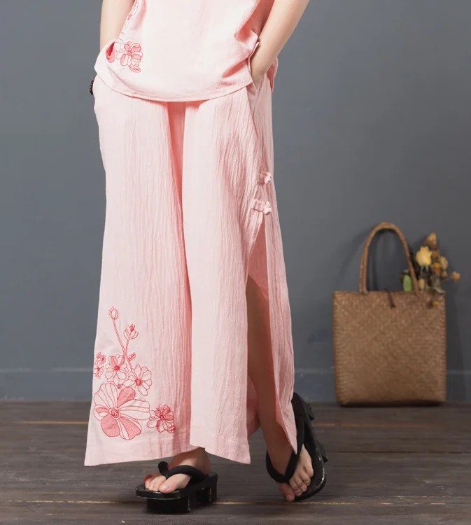 LZJN 2019 New Summer Women Sets Loose Tops and Pants Two Piece Suit Sets Women Casual Cotton Linen Tank Tops and Pants Set  (16)