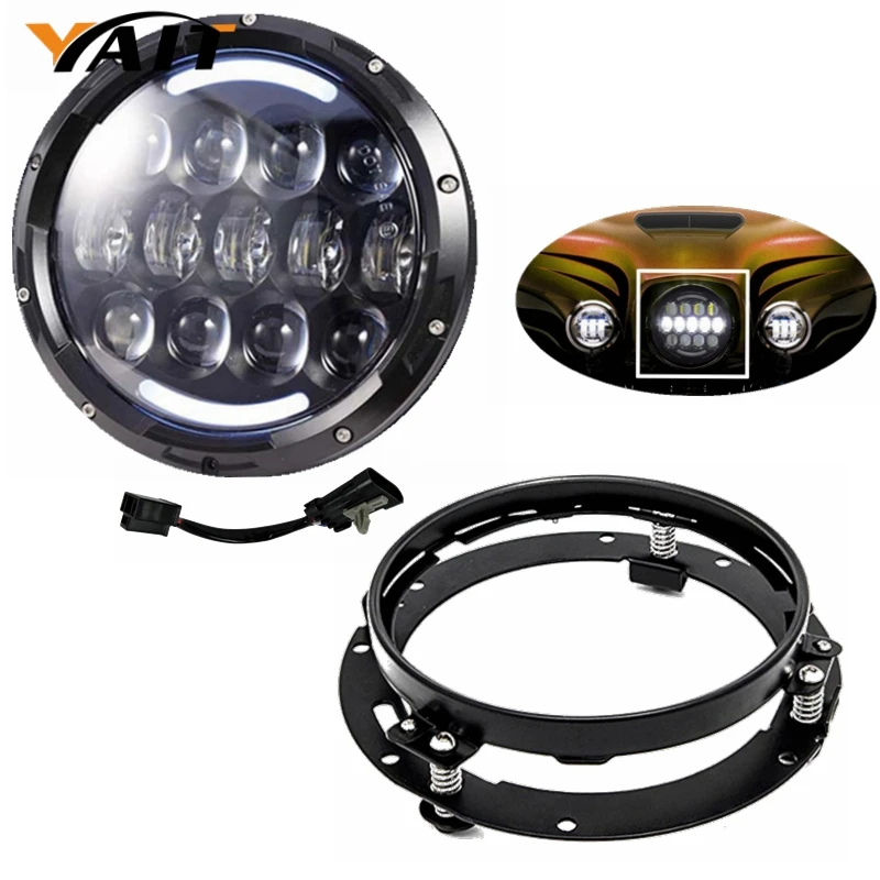 

Yait 7" inch Led Headlight With Mounting Bracket Ring for Ultra Limited FLHTK