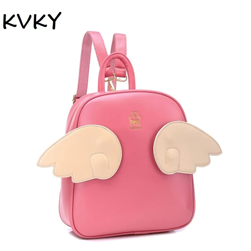 KVKY Designer Famous Brands Angel 3 Pairs Wings Women Backpacks Good
