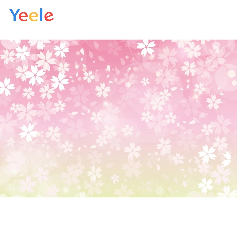 Yeele Pink Yellow Gradient Flowers Light Bokeh Baby Photography Backgrounds Customized Photographic Backdrops for Photo Studio |