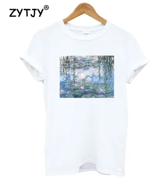 

water lilies monet Print Women tshirt Cotton Casual Funny t shirt For Lady Girl Top Tee Hipster Drop Ship Y-97