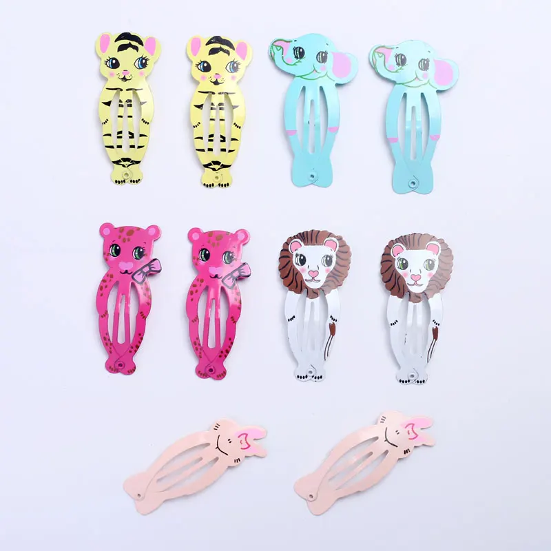 10pcs Snap Hair Clips for Children Hair Pin Baby Girls Hairpins Elephant Tiger Rabbit Hairgrip Cute Animal Shaped Color Barrette 10pcs Snap Hair Clips for Children Hair Pin Baby Girls Hairpins Elephant Tiger Rabbit Hairgrip Cute Animal Shaped Color Barrette