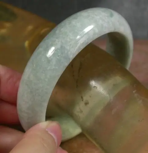 

free shipping 1109 Certified Light Green Natural A JADE Jadeite Bangle Bracelet